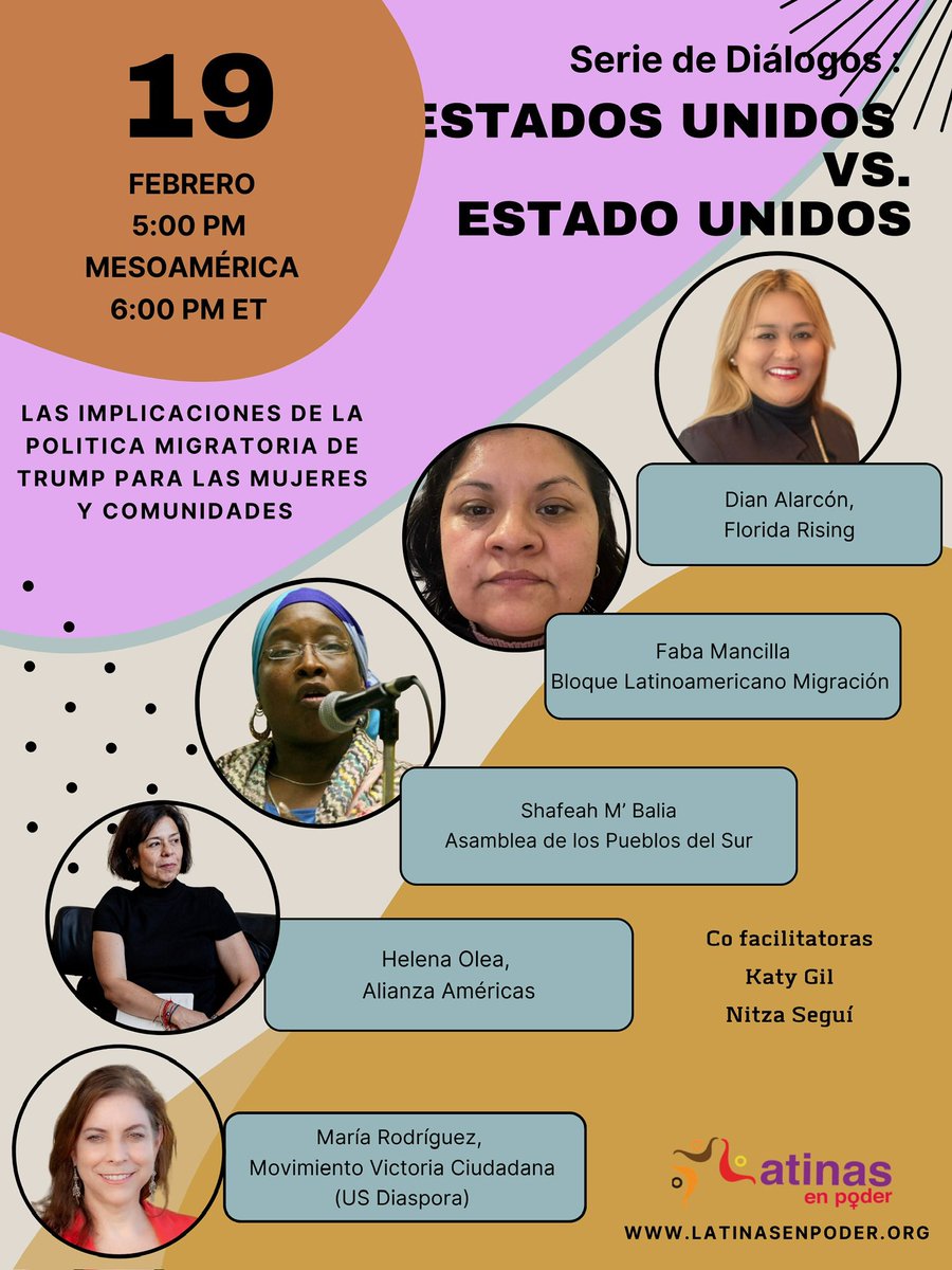 picisfund's tweet photo. Conversatorio: ‘Implicaciones  de las políticas migratorias de la administración de Trump para las mujeres y comunidades’. Habrá interpretación simultánea. Por favor, compartan en sus redes. Para participar
escribe a info@latinasenpoder.org https://t.co/CucCsMdIz9