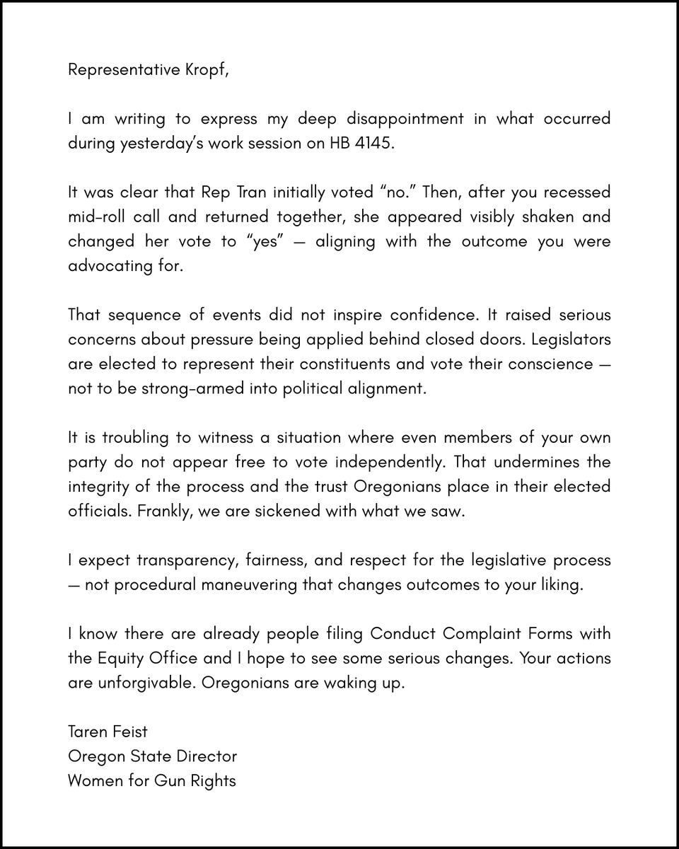 Oregon Gun Owners - Please take 5 minutes out of your day and email Rep. Kropf a piece of your mind: rep.jasonkropf@oregonlegislature.gov

I am absolutely disgusted with his corrupt behavior. Here's a copy of my email...