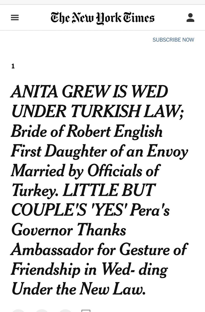 Türk Medeni Kanunu bugün 100 yaşında! 🇹🇷⚖️

ABD'nin Türkiye Cumhuriyeti'ndeki ilk Büyükelçisi Joseph Grew’in kızı Anita Grew de, diplomat Robert English ile İstanbul’da Türk yasalarına göre evlenmişti. Dönemin İstanbul Valisi, yeni yasalarımıza duyulan bu güvenden dolayı teşekkür