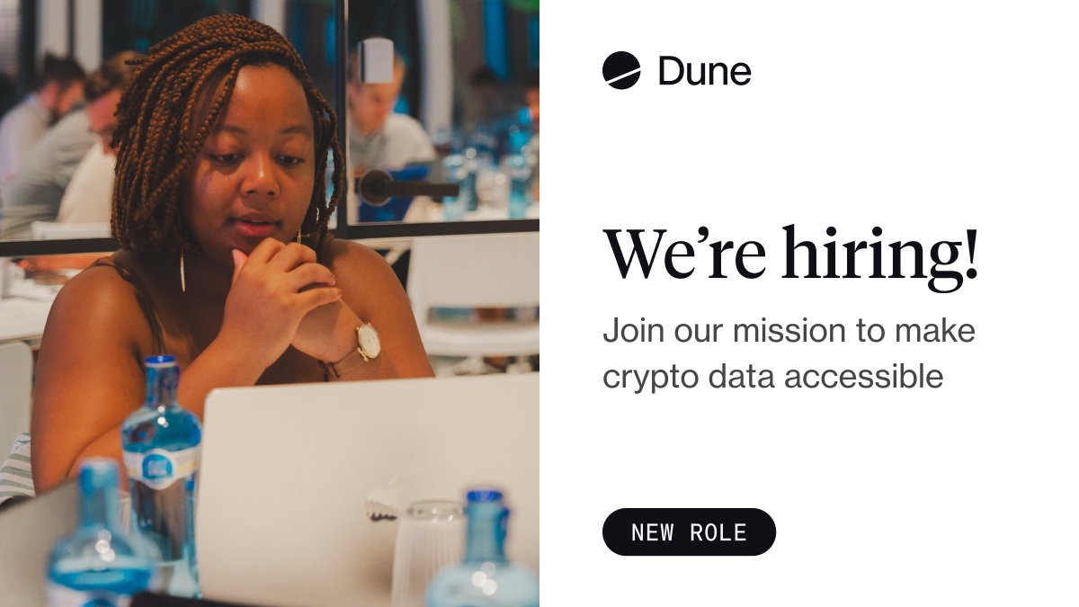 arno39's tweet photo. Actively hiring at @EthereumDenver this week across 10+ roles at @dune including GTM talent: BD/Sales, PMM, CS, Data. 

Building the team that's bringing blockchain data to every enterprise. 

Come find us at the #Dune booth in the main conference venue to talk opportunities. https://t.co/OE8bwxrPS3