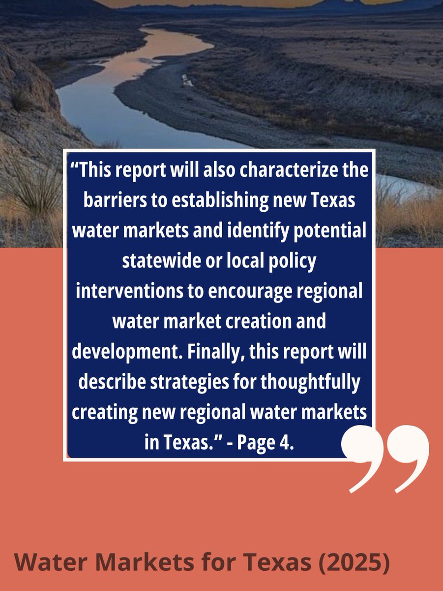 “Water Markets for Texas” was prepared for Texas 2036. Read it here: waterdisputes.org/wp-content/upl… #watermarkets