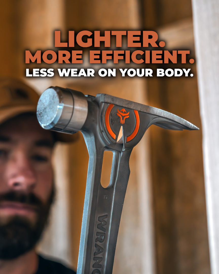 WrangoTools's tweet photo. **WARNING** This hammer is expensive. Titanium is 30X the cost of steel, but we don't charge 30X more. Titanium is supposed to be light. That's why our titanium hammer is 13% lighter than competitive hammers and about half the weight of steel hammers. But the secret sauce for titanium is the efficiency. 97% efficient vs. 70% for steel. That's why titanium often "hits hard" yet there's no recoil shock to your body.