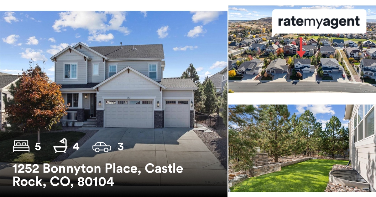 🛌 5 🛀 4 🚘 3
📍 1252 Bonnyton Place, Castle Rock, CO, 80104

My latest sale on RateMyAgent.

rma.reviews/7j47yaqduvv6

...
#ratemyagent #realestate