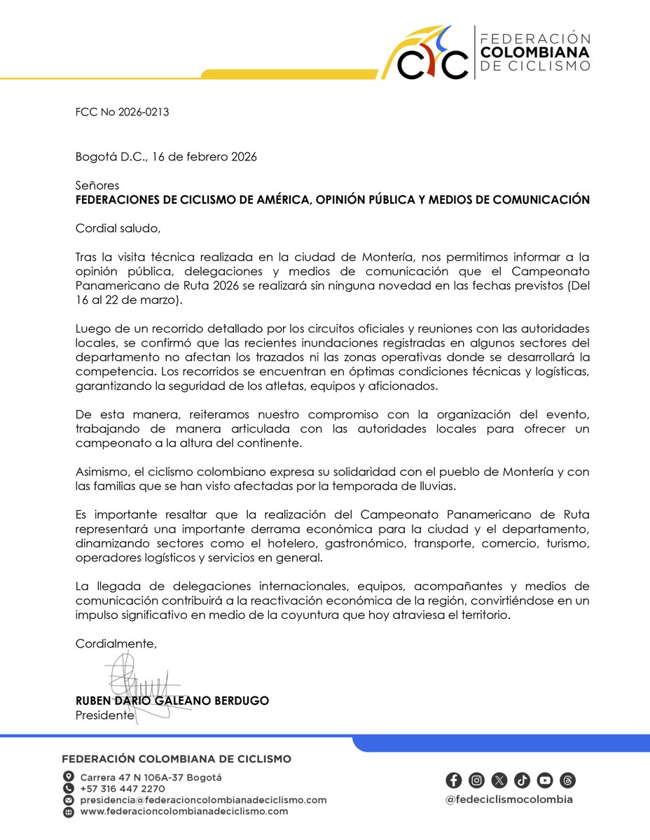 Federación Colombiana de Ciclismo tweet media
