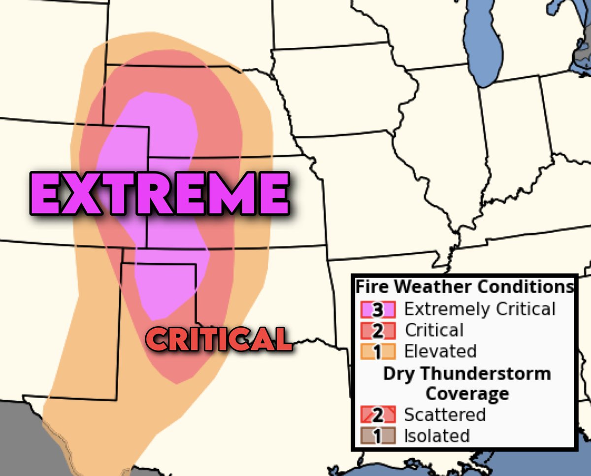 We have a rare EXTREME risk for wildfires across the High Plains. Low ...
