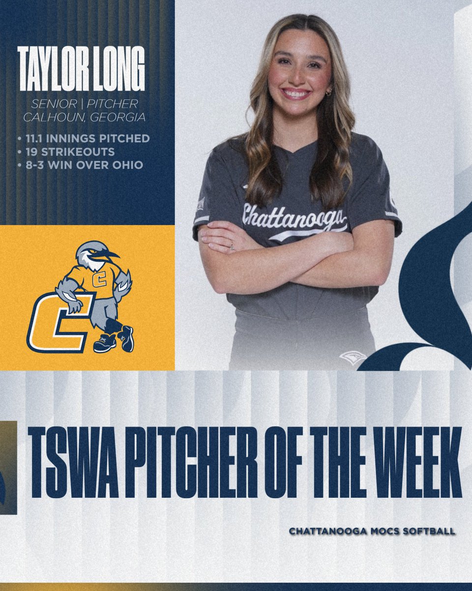 Congratulations, Taylor Long!! Named Pitcher of the Week by the Tennessee Sports Writers Association.

#GoMocs x <a href="/writers_sports/">TennesseeSportsWritersAssociation</a>