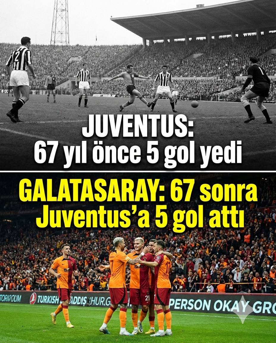 Juventus: 67 yıl önce 5 gol yedi

Galatasaray: 67 yıl sonra Juventus'a 5 gol attı