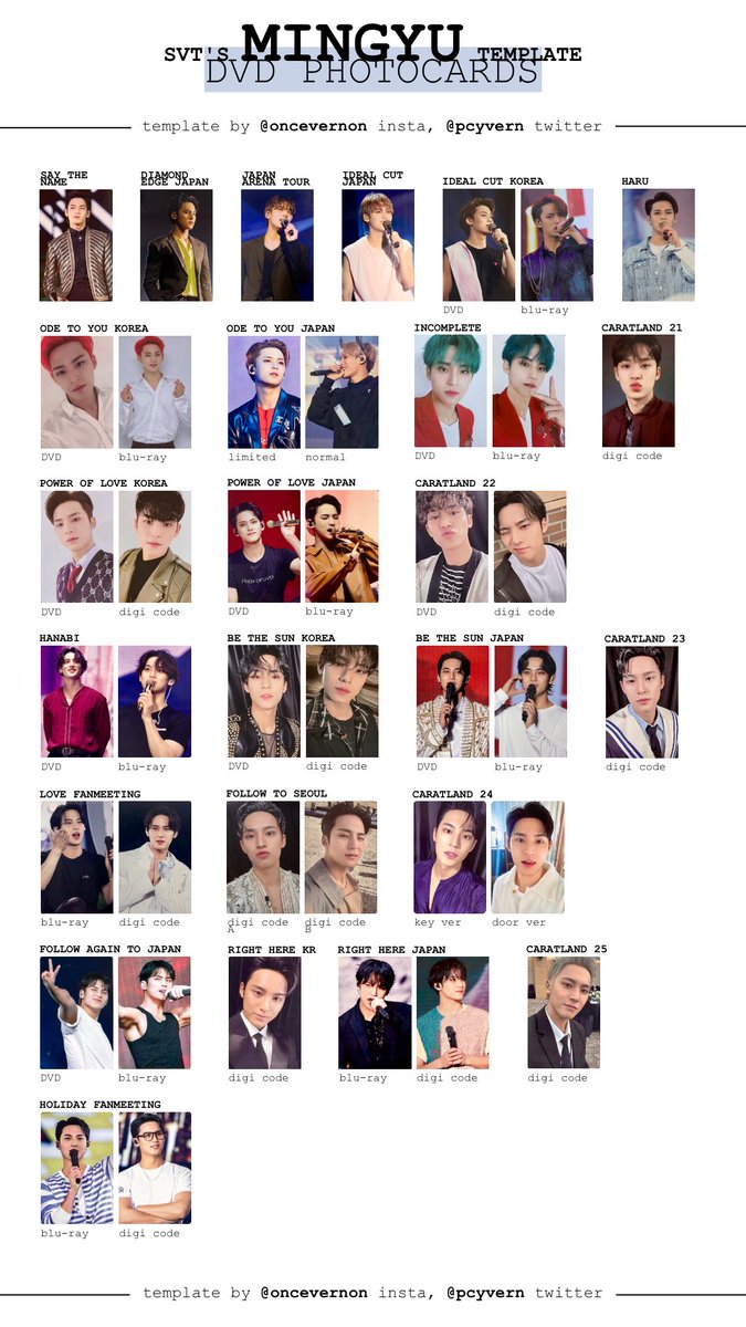 seventeen dvd photocard templates updated with the japan holiday