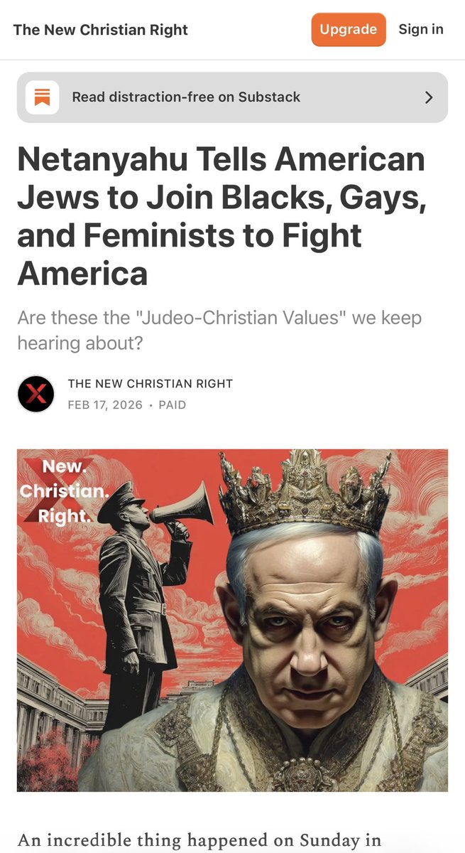 “An incredible thing happened on Sunday in Jerusalem. The Prime Minister of Israel stood before the assembled leadership of fifty major American Jewish organizations and told them to fight. 

Not fight Hamas. 
Not fight Iran. 
Fight Americans. 

He invoked the blacks, the gays,