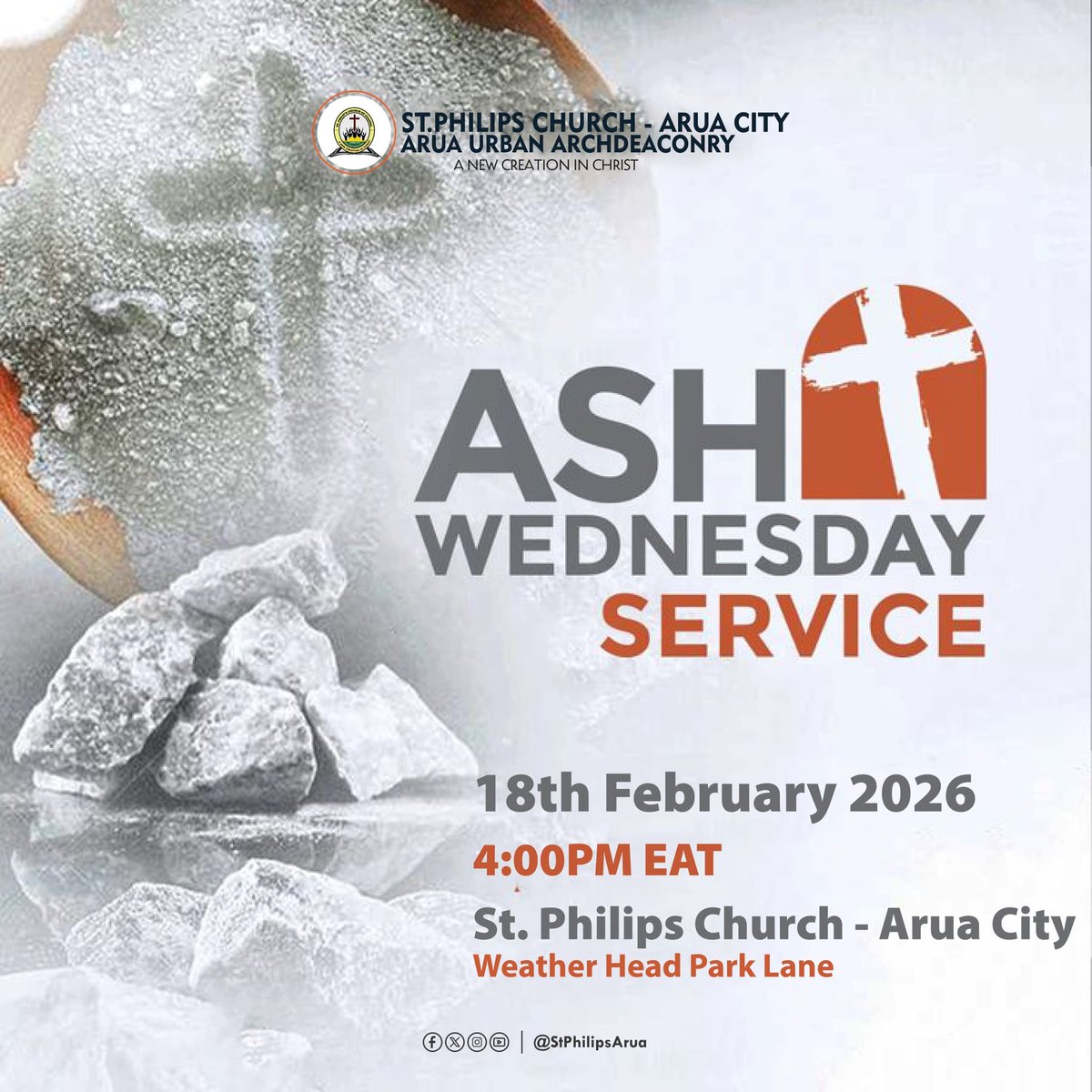 ASH WEDNESDAY SERVICE 

Lent Period starts with Ash Wednesday, join us for the service starting 4pm.

#AshWednesday
#LentPeriod
