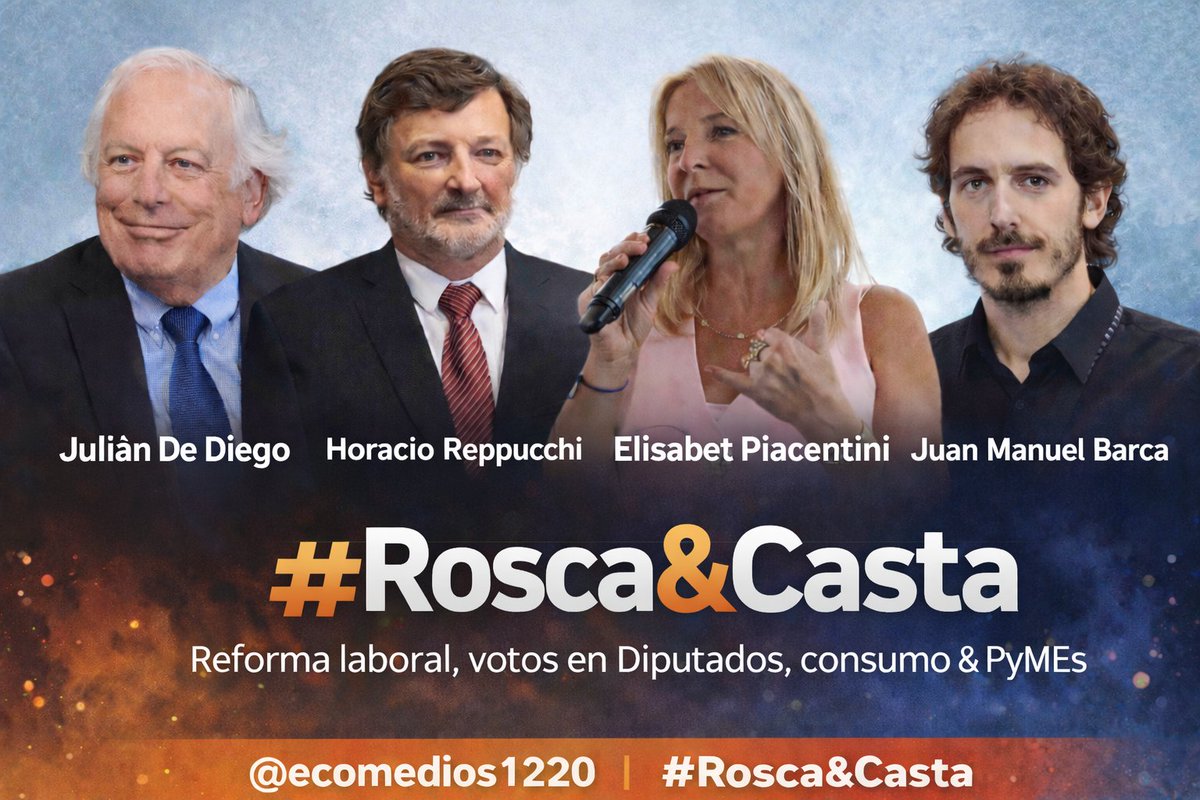 🔥🏛️ HOY 18 hs en <a href="/ecomedios1220/">Eco Medios</a> | #RoscaYCasta
Mientras el Gobierno acelera la reforma laboral en Diputados, promete “atenuar” artículos polémicos y jura que tiene los votos, la rosca se cocina en el Congreso y el impacto real se discute puertas adentro: empleo, PyMEs, costos