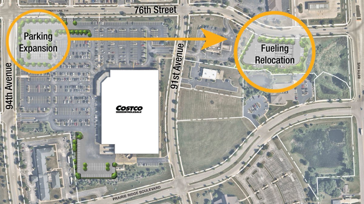 Costco received Plan Commission approval to relocate its gasoline fueling facility and expand parking at the existing warehouse site. The proposal is intended to improve traffic flow and reduce congestion during peak periods. Read the full press release: pleasantprairiewi.gov/news/2026_news…