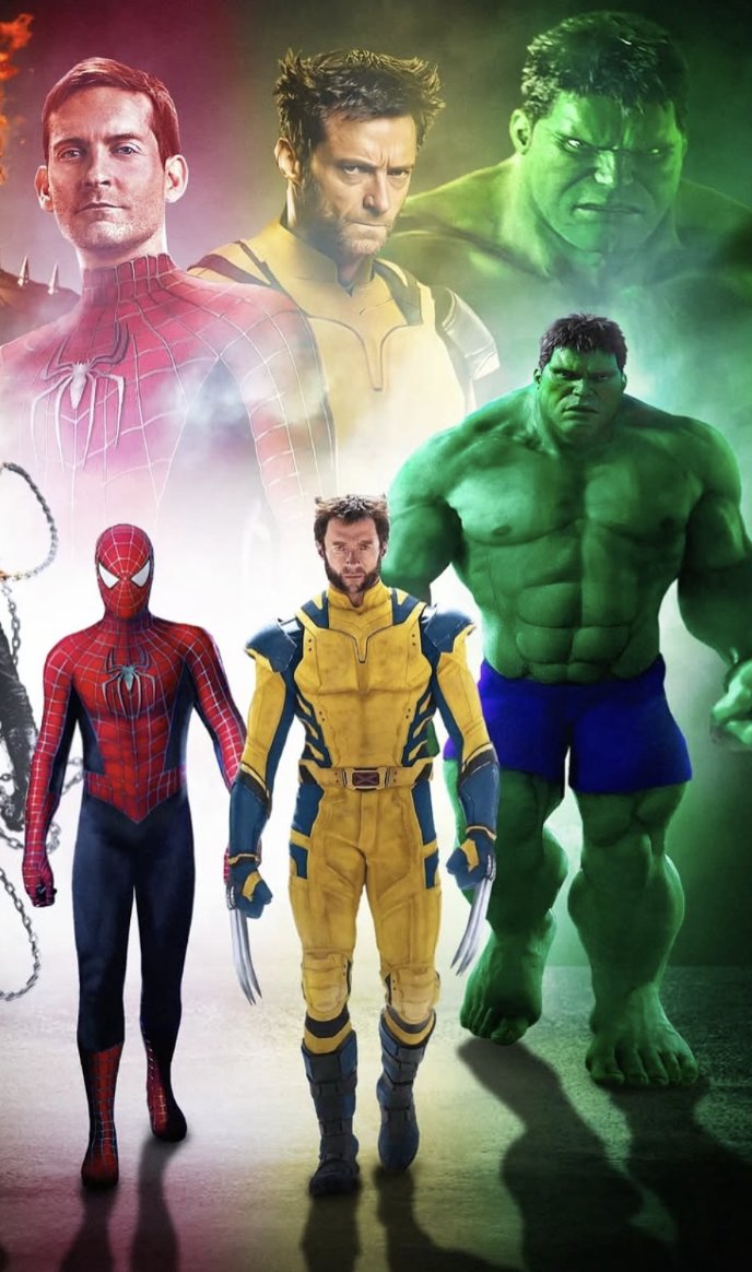 yellowminutes's tweet image. BIG THREE 

Tobey Maguire as Spiderman
Hugh Jackman as Wolverine
Eric Bana as Hulk