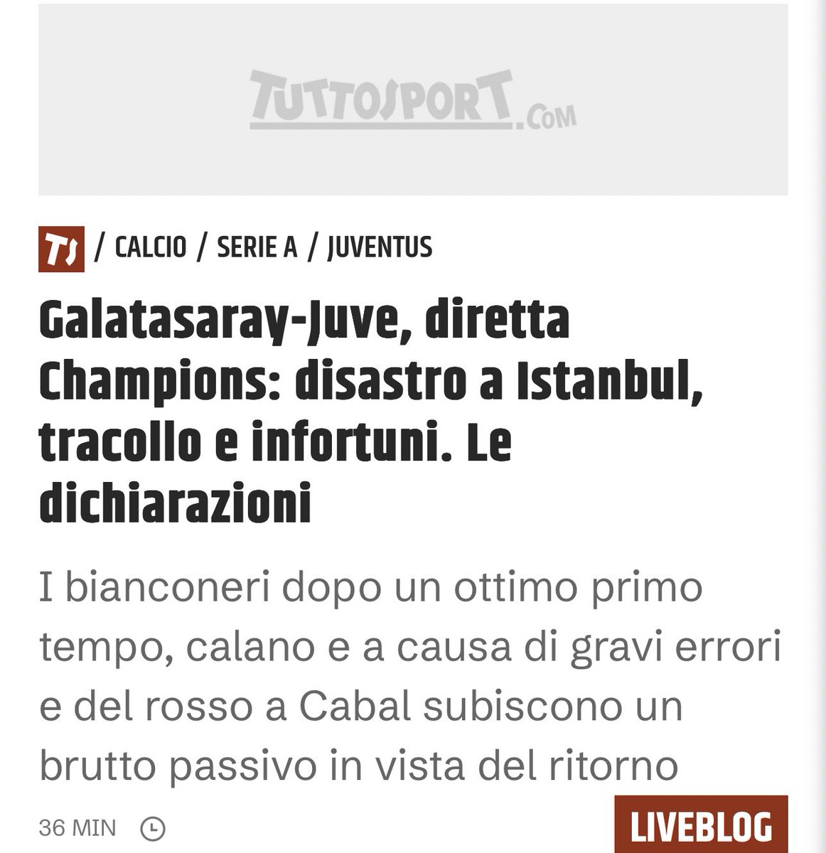 aykiri's tweet photo. Galatasaray’ın 5-2’lik Juventus zaferi, İtalyan basınında:

- Corriere dello Sport: “Noa Lang sahneye çıktı. Juventus darmadağın oldu. Spalletti felaket bir yenilgi aldı. Galatasaray bu gece harikaydı.”

- Corriere delle Sera: “Juventus için kabus gibi ikinci yarı. Galatasaray geriden gelerek 5-2’lik galibiyete ulaştı.”

- TuttoSport: “İstanbul’da felaket ve çöküş…”