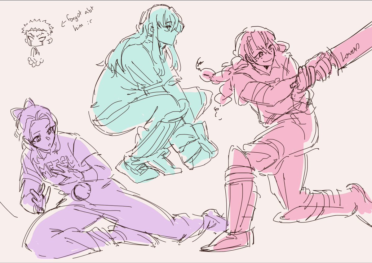 Last one with shinobu, muichiro and mitsuri (i was too lazy to add gyomei once i realised i forgot him sorry)
#kny