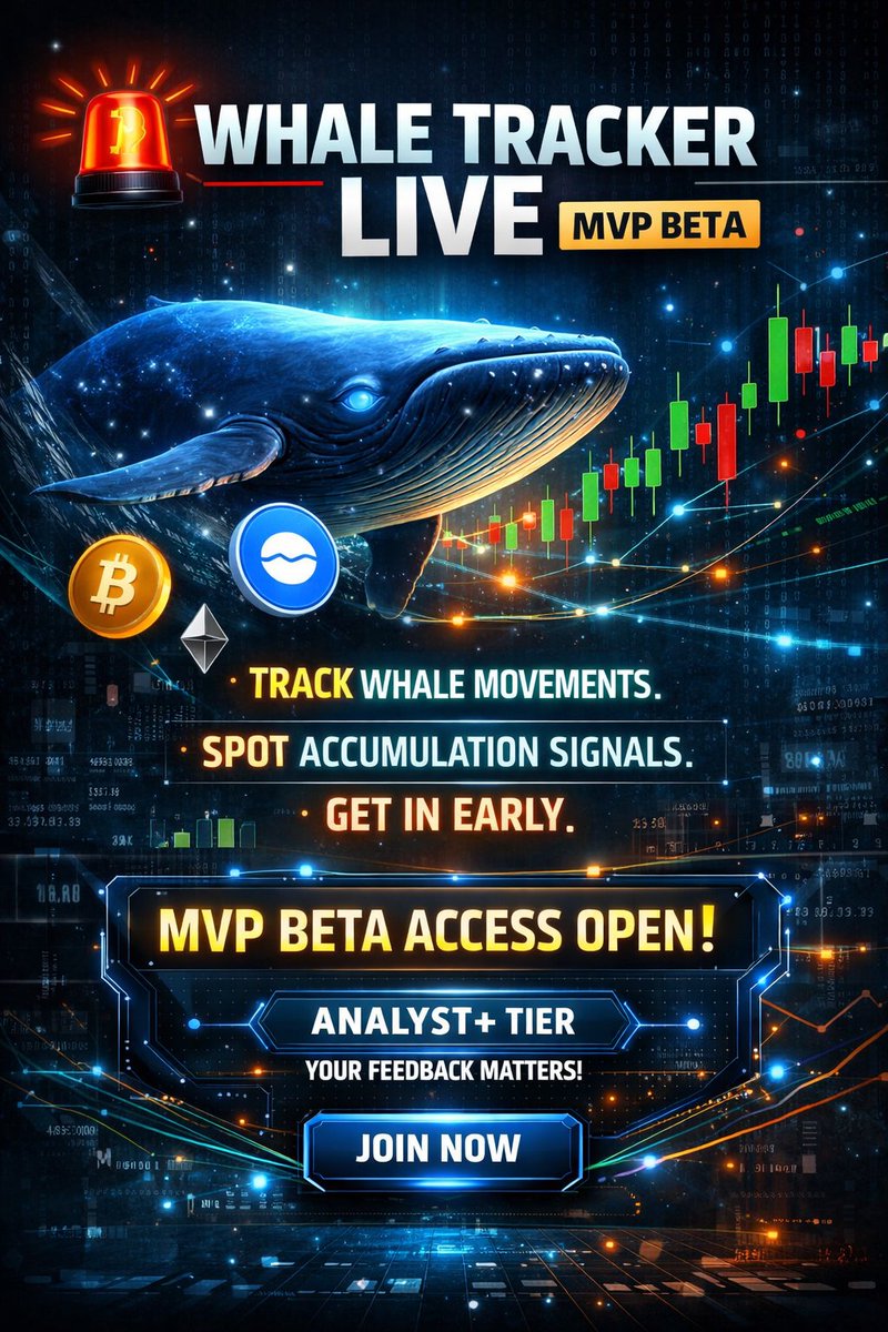 Whale Tracker is LIVE (MVP Beta)

We just pushed the first version.

Track large wallet movements.
Spot accumulation patterns.
Get early signals before narratives form.

⚠️ This is MVP beta — we’re actively refining alerts, thresholds, and signal quality.

If you’re Analyst+