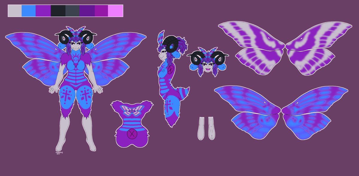 New char ref for minetta this lovely char is a sheep an death moth mix. This will be a species design i'll be considering in continuing cause I def had so much fun making this design!!
Com <a href="/naokomisensei/">Naokomi Sensei</a> 
Art azmofang
I'm open for commissions!