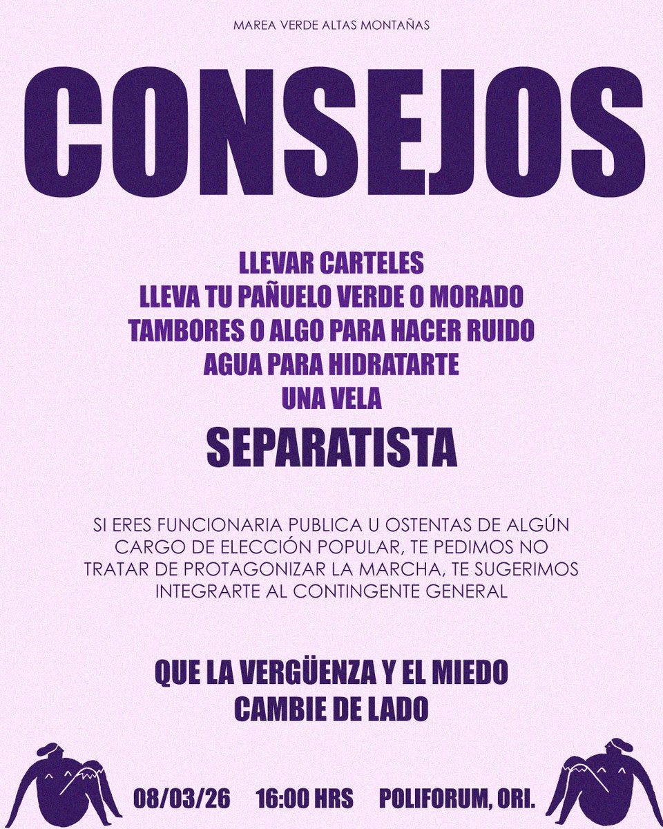 mareaverdeori's tweet photo. ¡QUE LA VERGÜENZA Y EL MIEDO CAMBIEN DE BANDO! ✊🔥

El silencio se acabó. No somos víctimas esperando justicia, somos una red de resistencia que ya no se calla.

NOS VEMOS EN LAS CALLES:
🗓 8 de marzo
🕒 4:00 PM
📍 Punto de reunión: Poliforum, Orizaba, Veracruz
 
#Orizaba
#8M https://t.co/KNBQequjSv