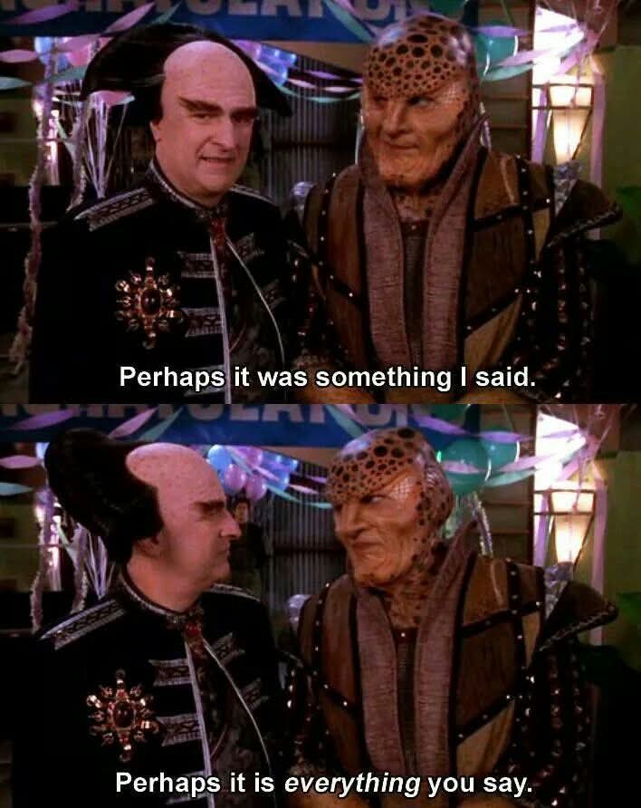 The banter was legendary between Lando Mollari and G'Kar in #Babylon5