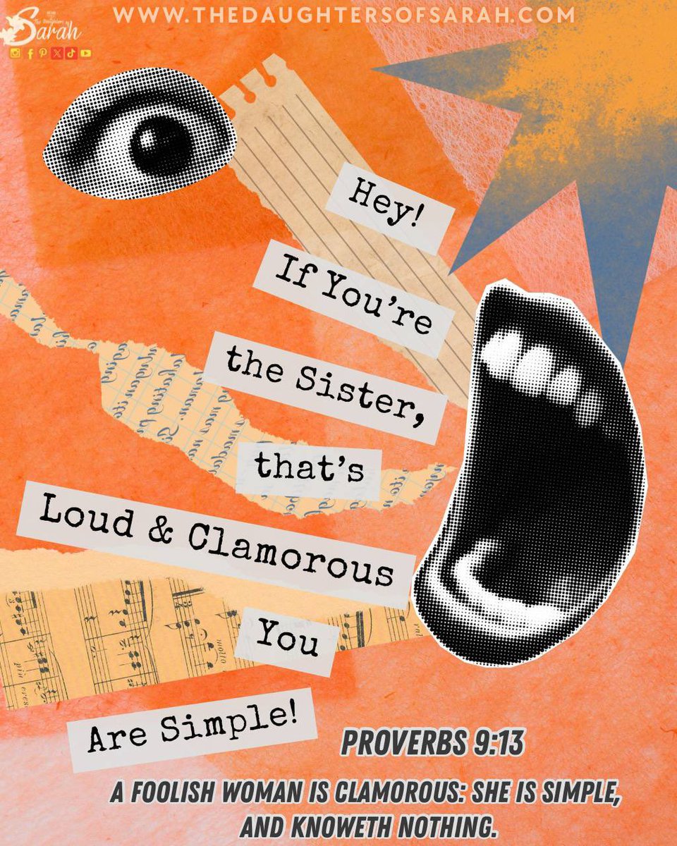 DOS_IUIC's tweet image. Sisters, Proverbs 9:13 warns of the foolishness in women; of being shameless  and lacking wisdom. Don’t be her!

#DOS #FOOLISHWOMEN #SHAMELESS #DONOTBEHER