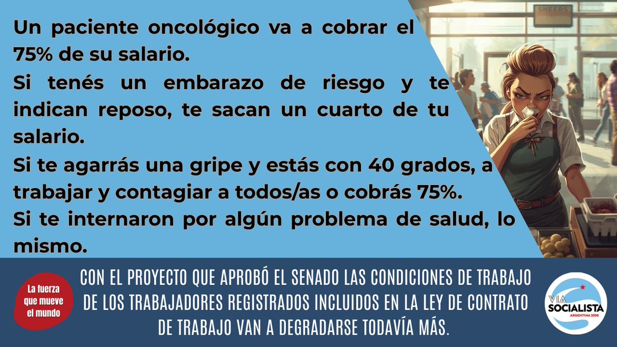 La #ReformaLaboral no es modernización, es más explotación.
El gobierno de <a href="/JMilei/">Javier Milei</a> cosifica al trabajador negandole su humanidad.
Esto afecta a todos los trabajadores.
Informate sobre más aspectos de la reforma laboral en nuestro canal de youtube: bit.ly/46XB0Se