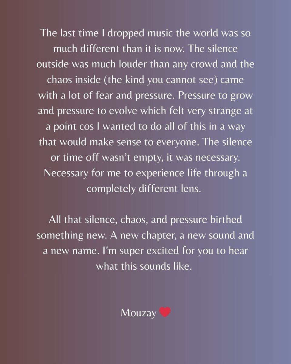 A new chapter 

❤️ - Mouzay