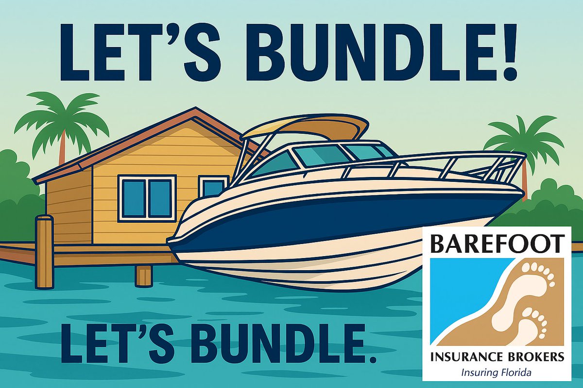 barefootins's tweet photo. Bundle your boat &amp; homeowners insurance and save! Available through American Integrity, GEICO, &amp; more. 🏠⚓️ Live in Titusville, Stuart, or Naples? @barefootins can help. DM us for your best quote today! https://t.co/fS5KNhxn1T