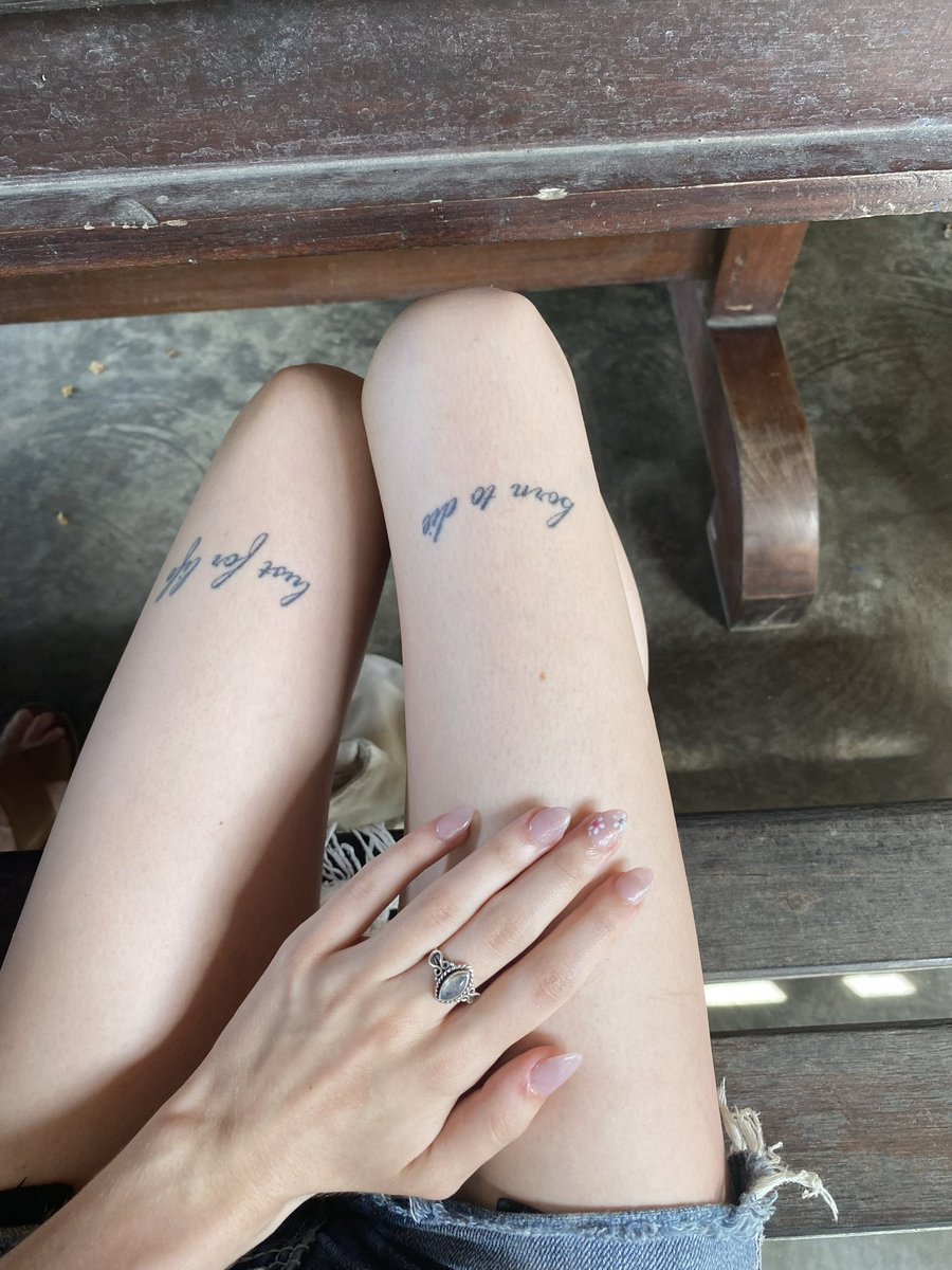 i love this woman so much i will be a grandma with lust for life and born to die tattoos on my knees