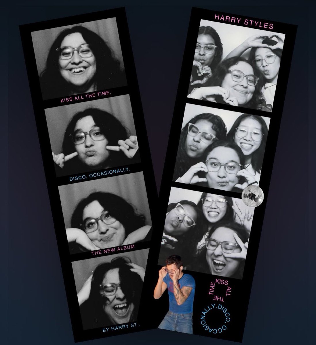Hi everyone! 

<a href="/beatlesrry/">leila misses harry 🐇</a> just created something AMAZING 🪩 

Inspired by the recent “photo booth era”, she designed a template that lets you take instant photos and create your own 3–4 strip photo booth inspired by the new album.

kissco-booth.vercel.app

Tip: Save the link and