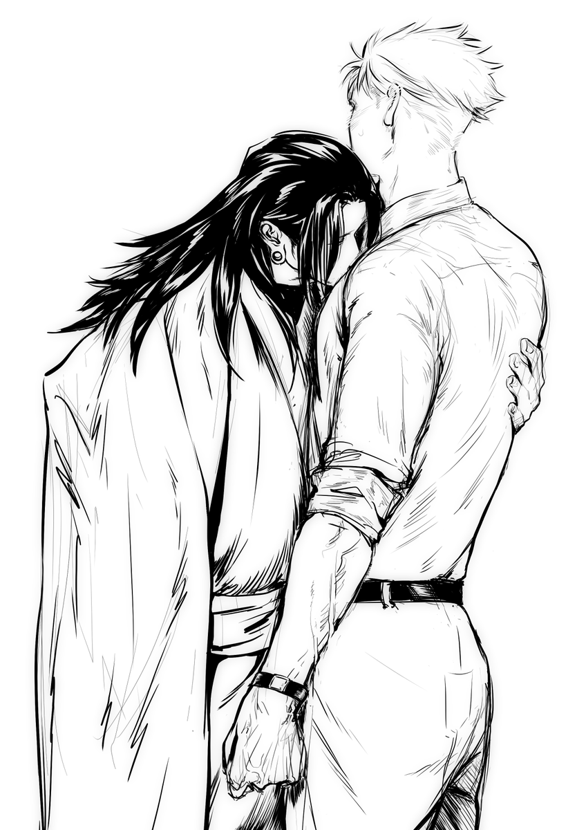 Schwarne_Sol's tweet photo. 夏五 | "I'm truly grateful to and adore Satoru, so even if only for a fleeting moment, I still hope to have the chance to be considered as one of sensei's options."

20yo young-head-of-the-yakuza-gang Geto x 27yo university lecturer Gojo https://t.co/b5Ol26Oclq