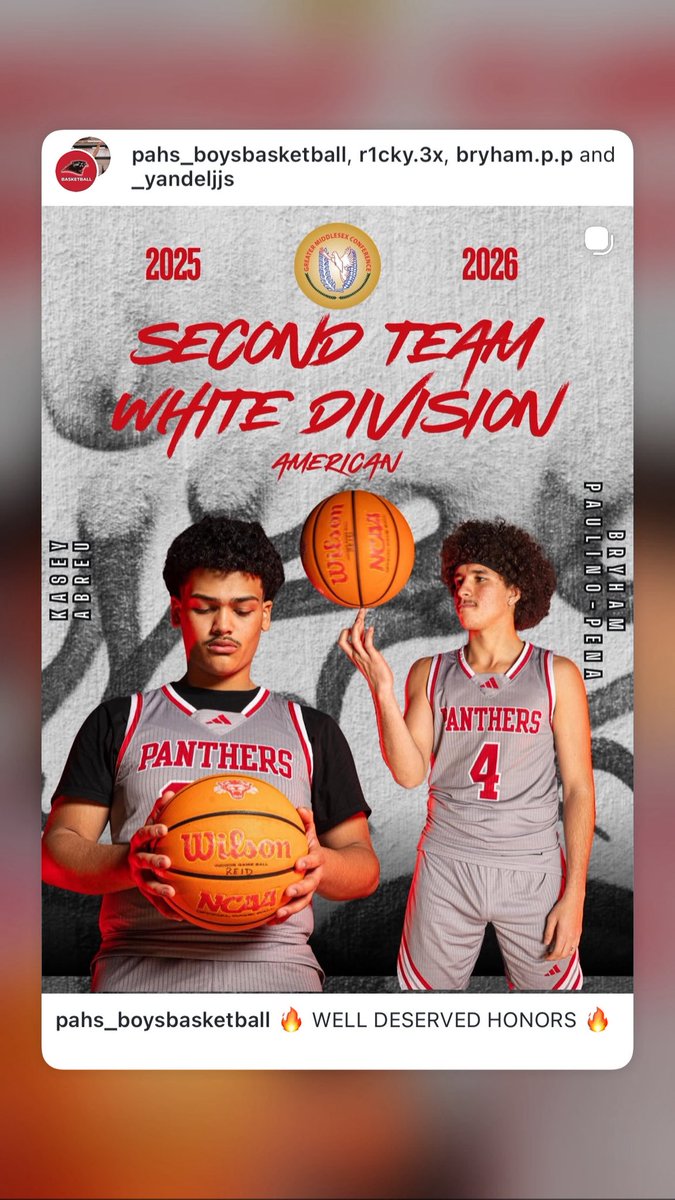 PAmboyHoops's tweet photo. Congrats to @abreu_kasey and @Bryhamppena being named 2nd Team All White American Division. 🏀🏀 @gmchoops https://t.co/P60zIsZmLO