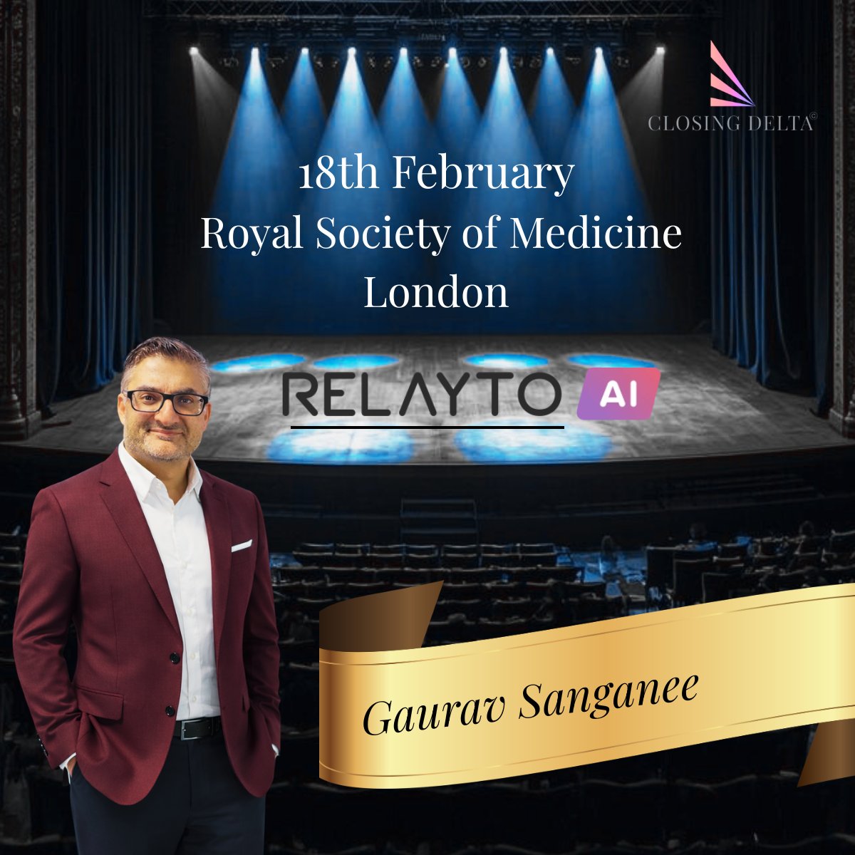 relayter's tweet photo. The @RoySocMed in London is hosting one of the standout career events for the next generation of industry talent. 

@GauravSanganee, GM at RELAYTO AI, will be joining an all-star panel on:

“Future-proof yourselves in the age of AI”

If you're in London, this is one to catch. https://t.co/llKpvDqHDf