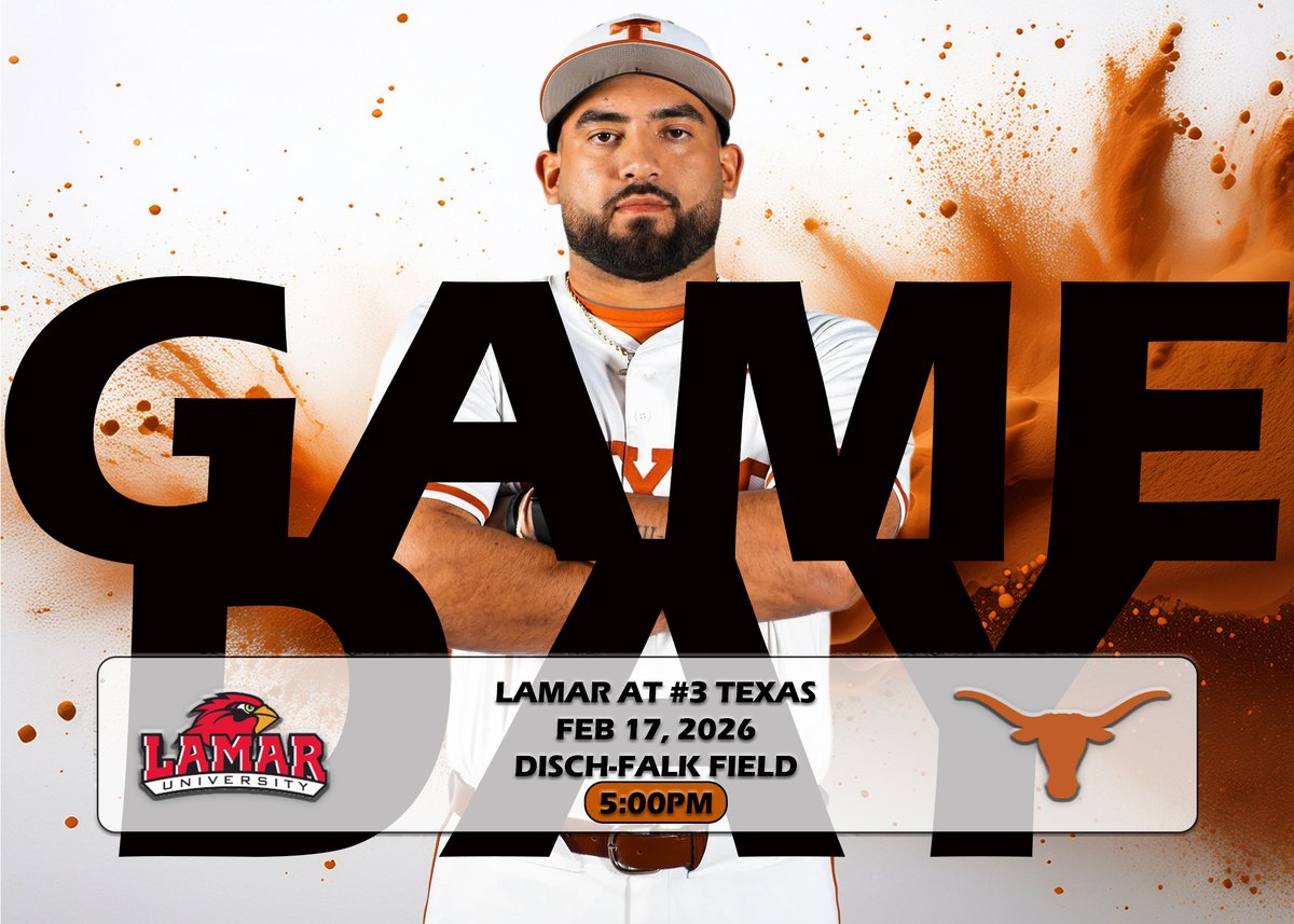 First mid-week contest of the 2026 season is on deck and it is a good one! 

<a href="/Lamar_Baseball/">Lamar Baseball</a> comes to Austin and face off against <a href="/TexasBaseball/">Texas Baseball</a> 

<a href="/JPF2481/">Jason Flores</a> gets the start tonight for the Horns

Check out the preview and catch all the action at <a href="/orangebloods_/">Orangebloods.com</a> 

#HookEm 🤘🐂⚾️