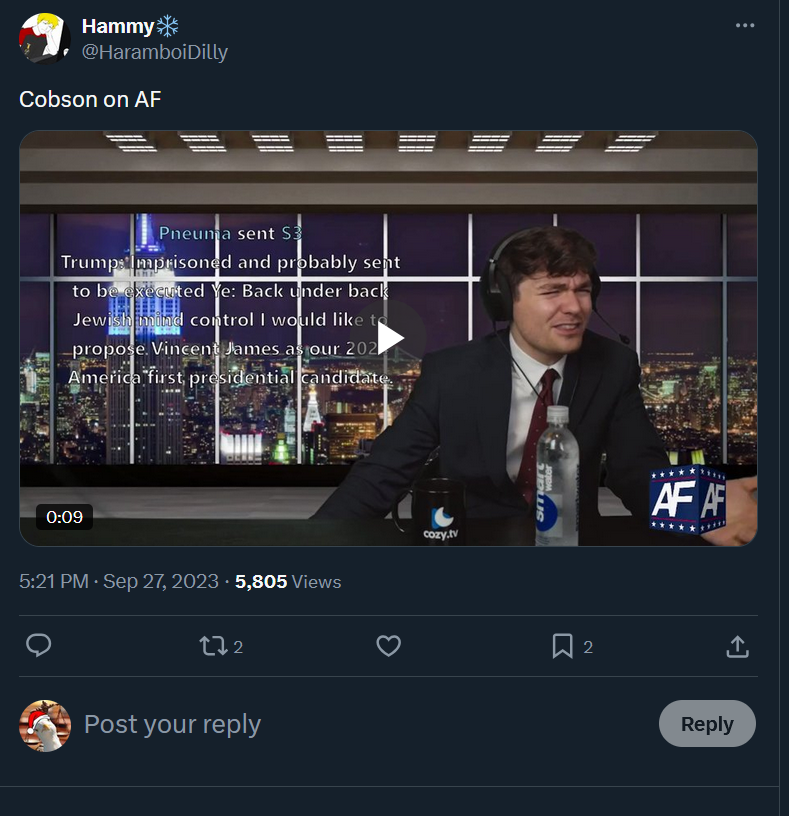 MajstcSeagull's tweet photo. This lady always jumps to the defence of Nick Fuentes whenever the Soloman Henderson shooting gets brought up. 

Sure he was influenced by 764 but he was just as influenced by Nick Fuentes. Instead of investigating any connections she immediately tries to shut it down. https://t.co/Tvv2Bk2ECj