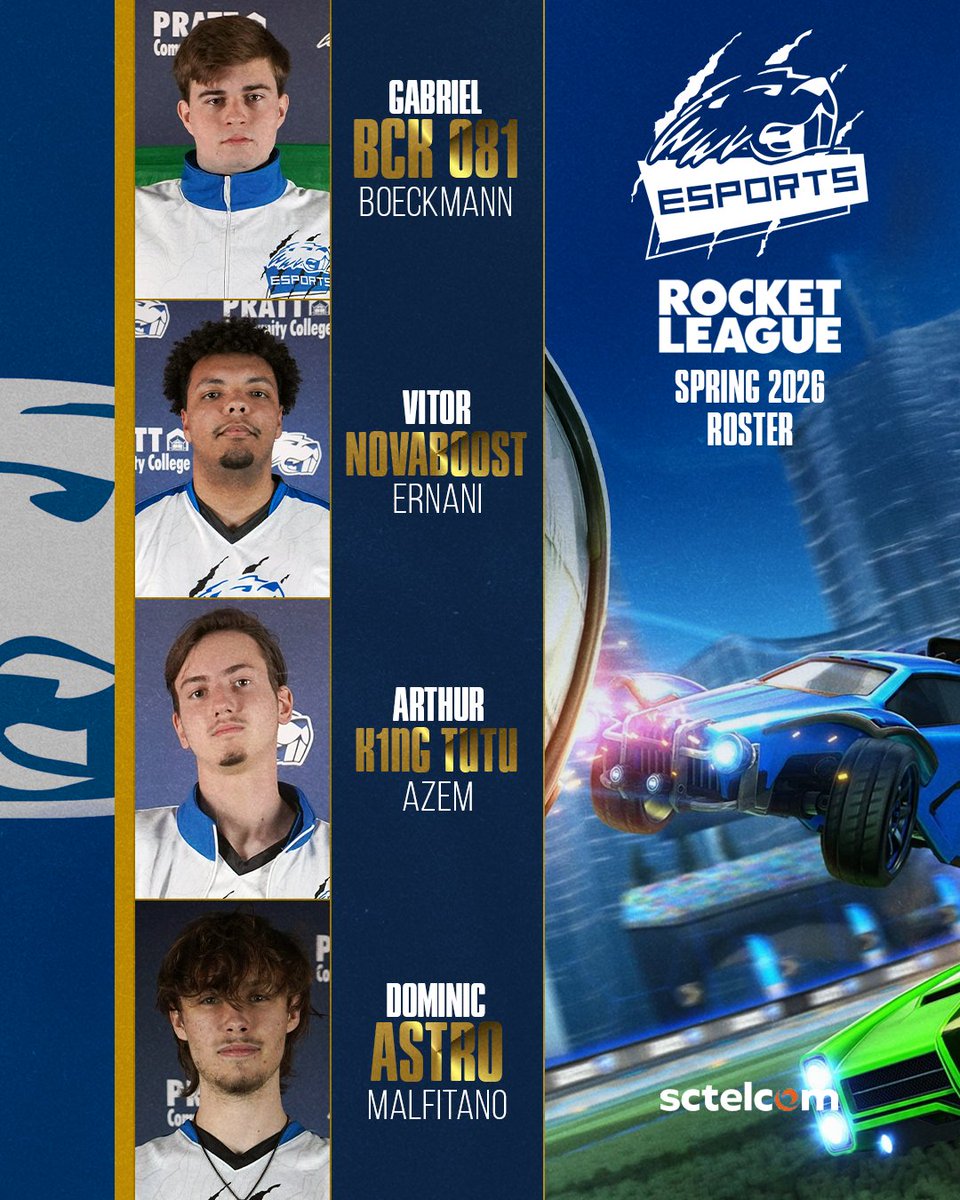 The <a href="/prattccesports/">Pratt Community College Esports</a> Rocket League team kicks off <a href="/NJCAAe/">NJCAA Esports</a> competition tonight! The road to nationals starts now!! #GamingInTheDam #DefendTheDam