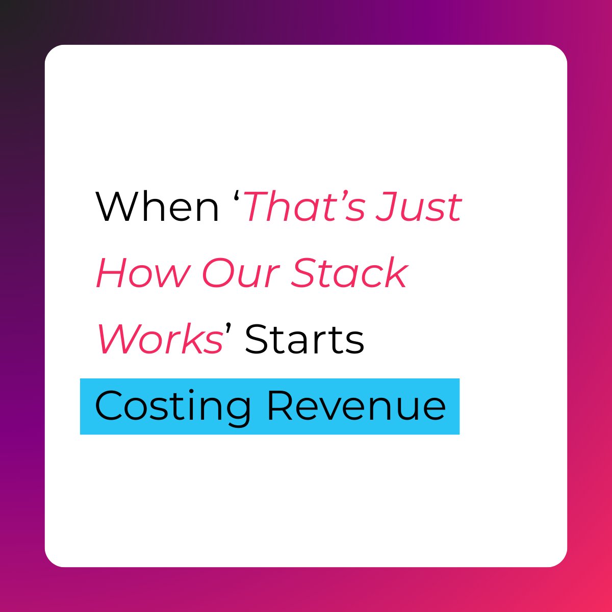 Fastr_DXP's tweet photo. At what point did 
“that’s just how our stack works” 
become strategy? 

👉 Run the checklist. Decide what’s strategic – and what’s just structural delay https://t.co/6XgLpC9iwg 

#EnterpriseEcommerce #DigitalExperience #DXP #FrontendPerformance #CommerceExecution https://t.co/FKX7D4lkM0