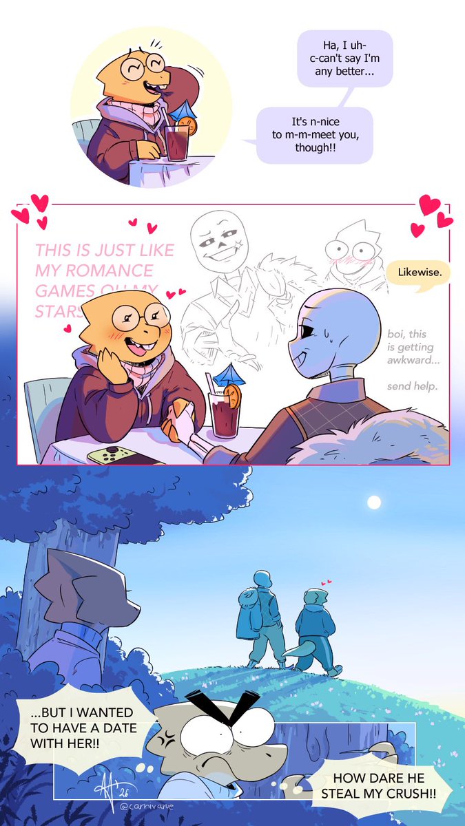Valentine’s Day crackship with the darling <a href="/AllesiaTheHedge/">Cra̪͊f̯͂ty ̀Chee̞̊ta͇͞h</a> ! Part of an event hosted by creators-lounge on Tumblr :)