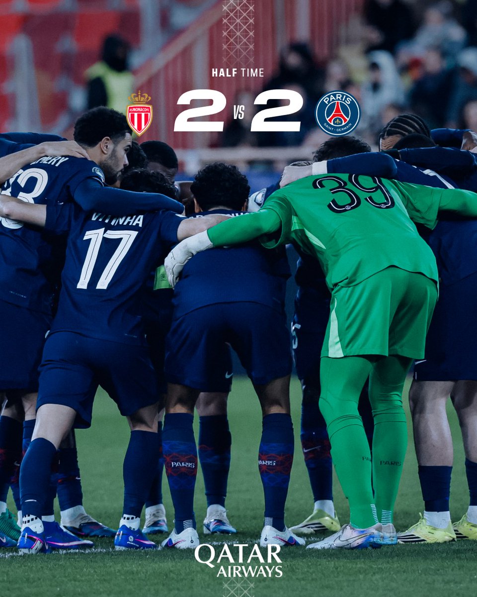 PSG_inside's tweet image. C'est la pause à Louis II. ⏸️

#UCL (2-2)