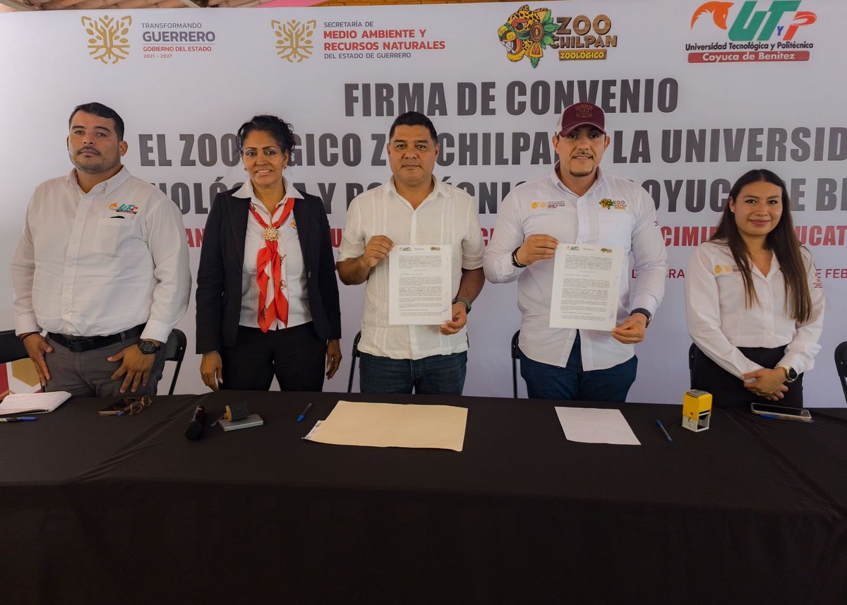 El Zoológico Zoochilpan y la Universidad Tecnológica y Politécnica de Coyuca de Benítez firma convenio para impulsar la capacitación y el crecimiento educativo

*Este programa de colaboración pretende vincular en las y los jóvenes la educación académica con la conservación