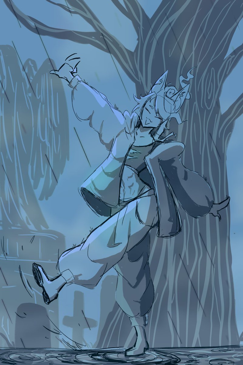 It's been raining a lot so I doodled this on my phone while sitting in my backyard