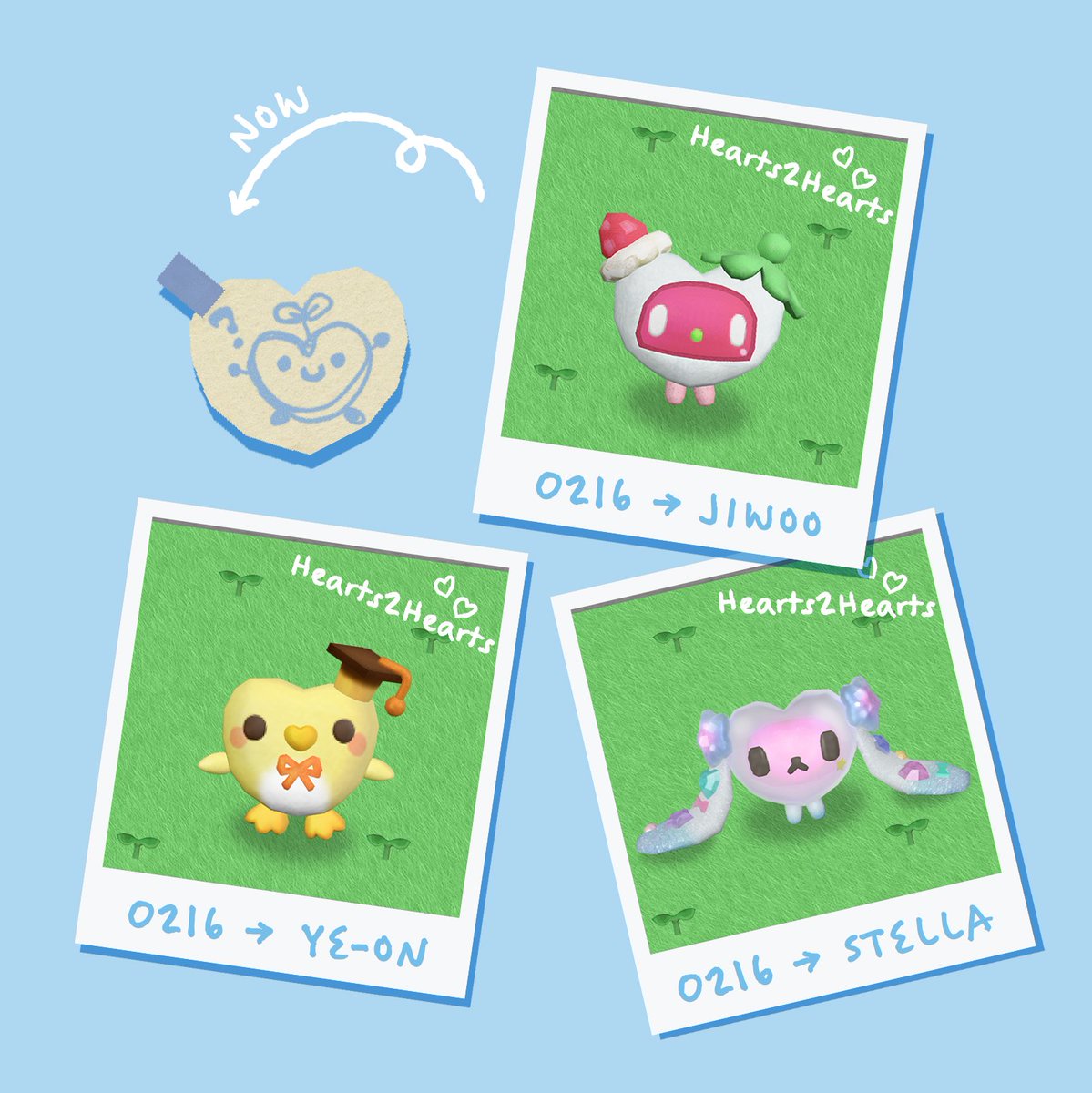 ... (—ii     ✶    soft cheers float as tiny hearts finish growing, lined like gentle memories on blue skies. Hearing what they want to say feels sweet and playful, like postcards sent from dreams, waiting to be read slowly, with quiet smiles today. ☆★