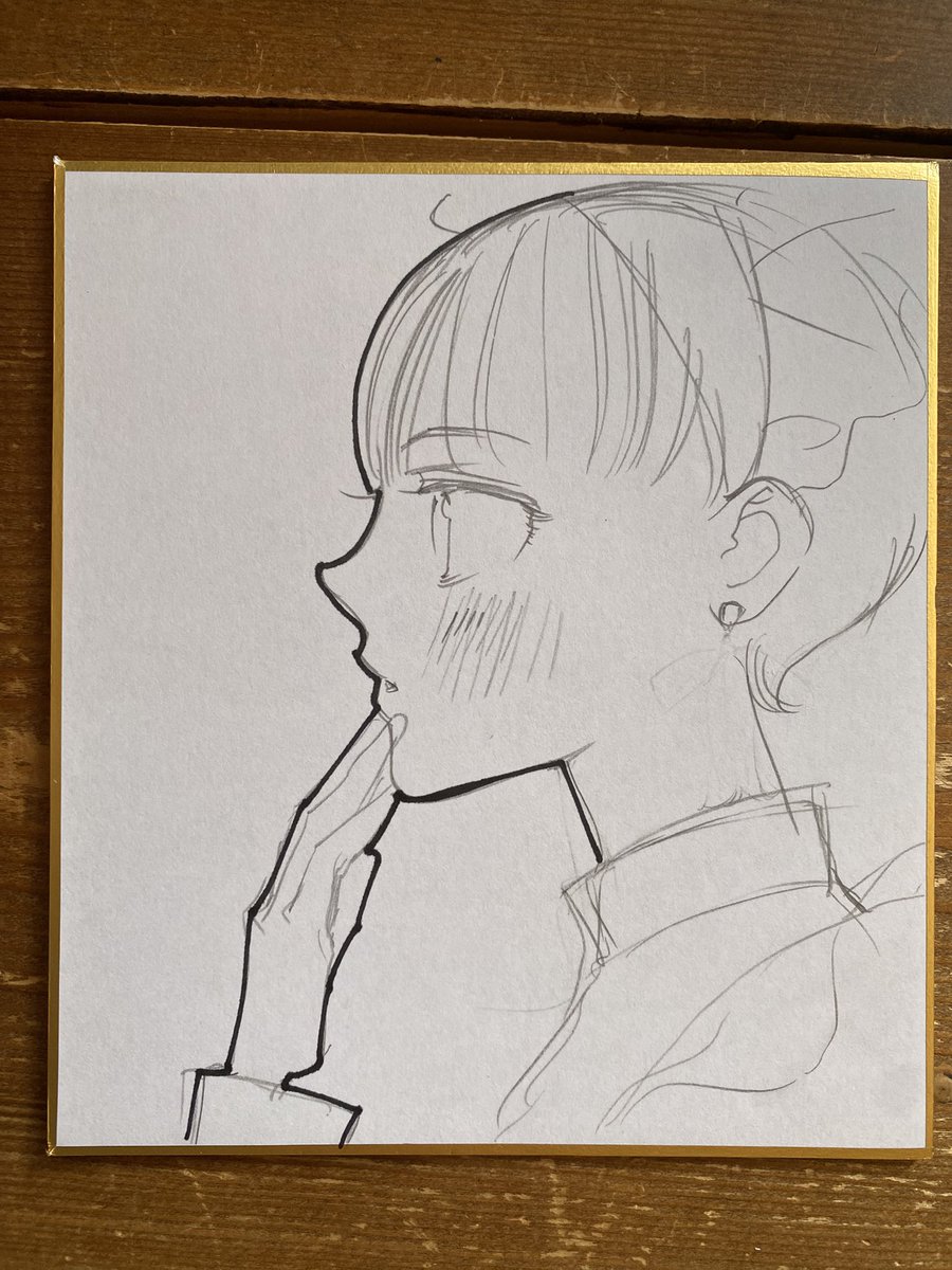 色紙を、描き続けています。午前中に描き終わりそうです。