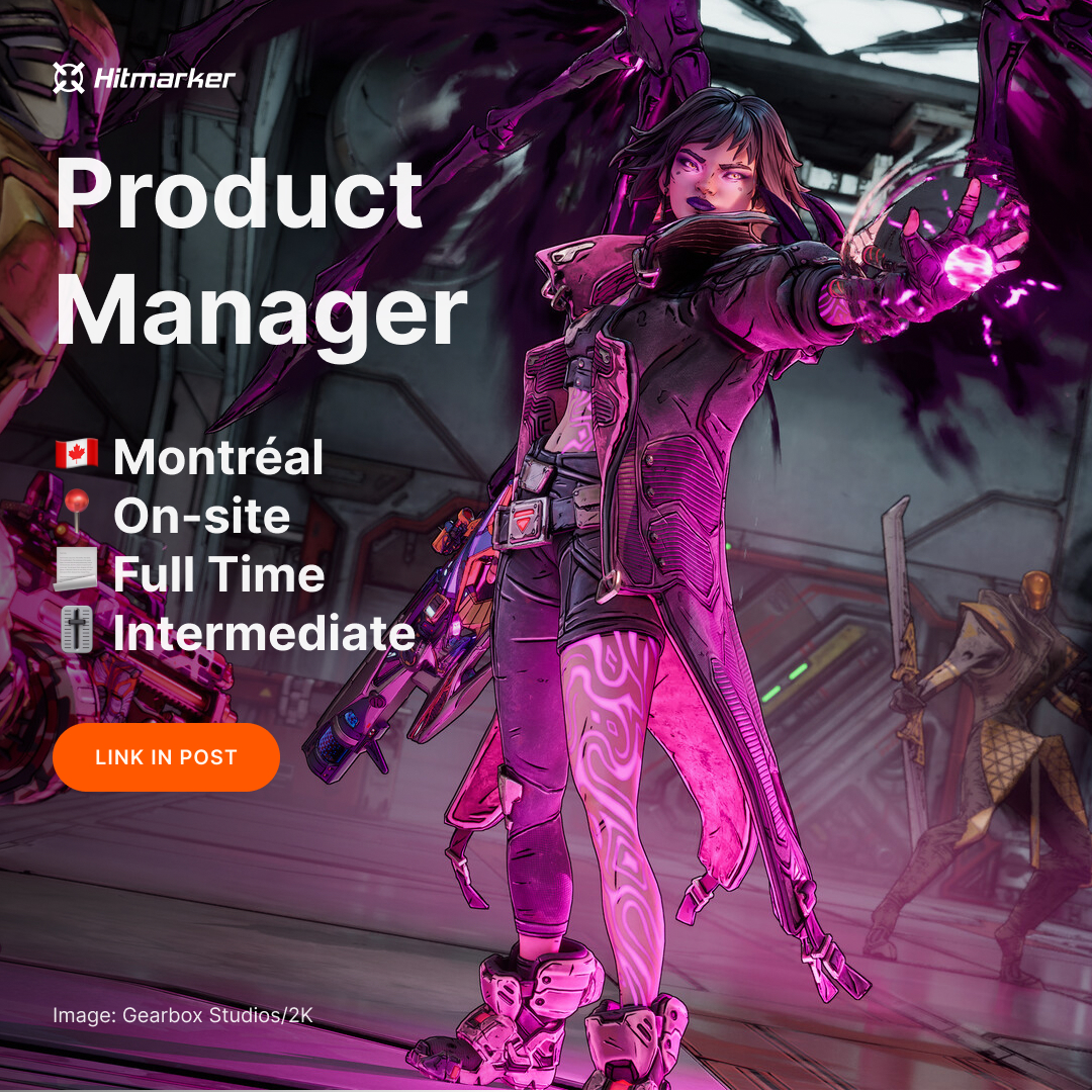 HitmarkerJobs's tweet image. ⚡️ NEW: A product management role working with the studio behind Borderlands! 💪

💼 Product Manager - Gearbox
🏢 2K
🇨🇦 Montréal, QC
📃 Full Time
🎚 Intermediate
🏷 #ProductManagement, #Gearbox

Apply here 👇
hitmarker.net/jobs/2k-chef-f…