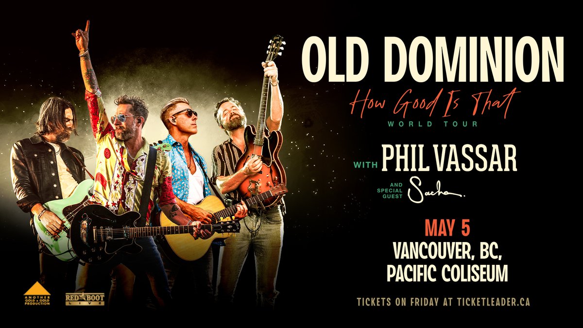 redbootlive's tweet image. Vancouver, BC – Pacific Coliseum 
Vancouver! 🌆 @OldDominion is bringing the #HowGoodIsThatTour to @PNE_Playland’s Pacific Coliseum on May 5, 2026. Let’s make it epic! 
🎟️ ticketleader.evenue.net/events/DOMINION