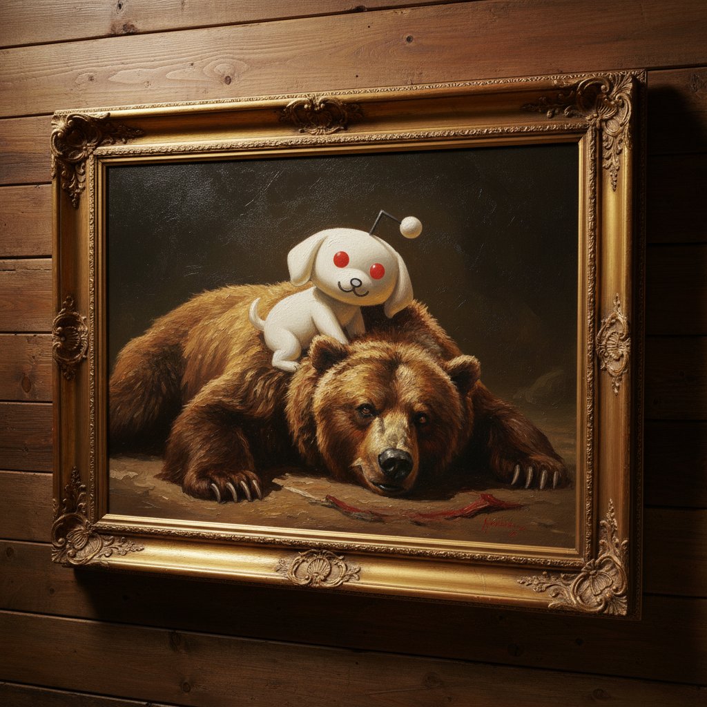 "When bears hibernate, $SNOOFI takes the throne! This epic masterpiece captures the crypto flip – puppy power crushes the dip! 💥🐕‍🦺📈 #SnoofiArmy"