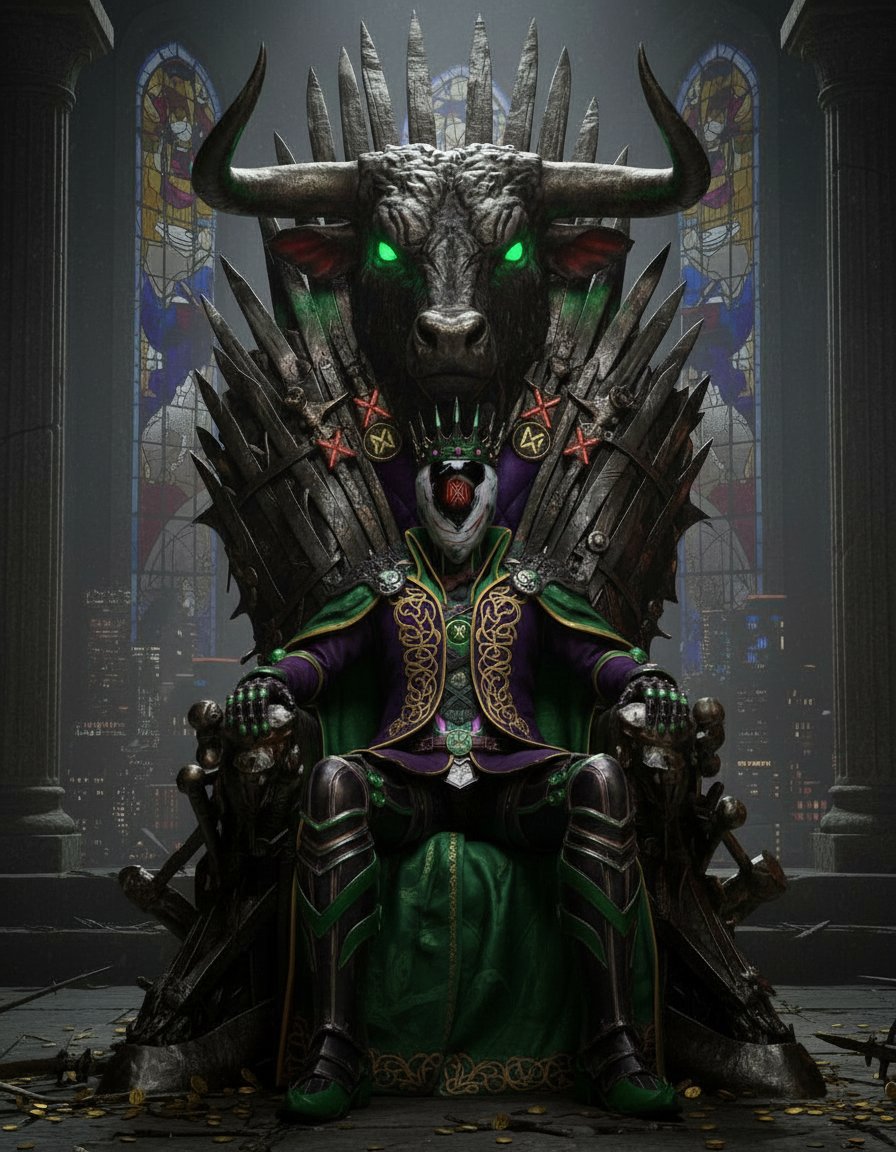 Meta_Winners's tweet photo. Chaos on the throne. 👑

Green eyes locked in. Calm before the charge.

The horns don’t point down. https://t.co/h52OOlsfmD