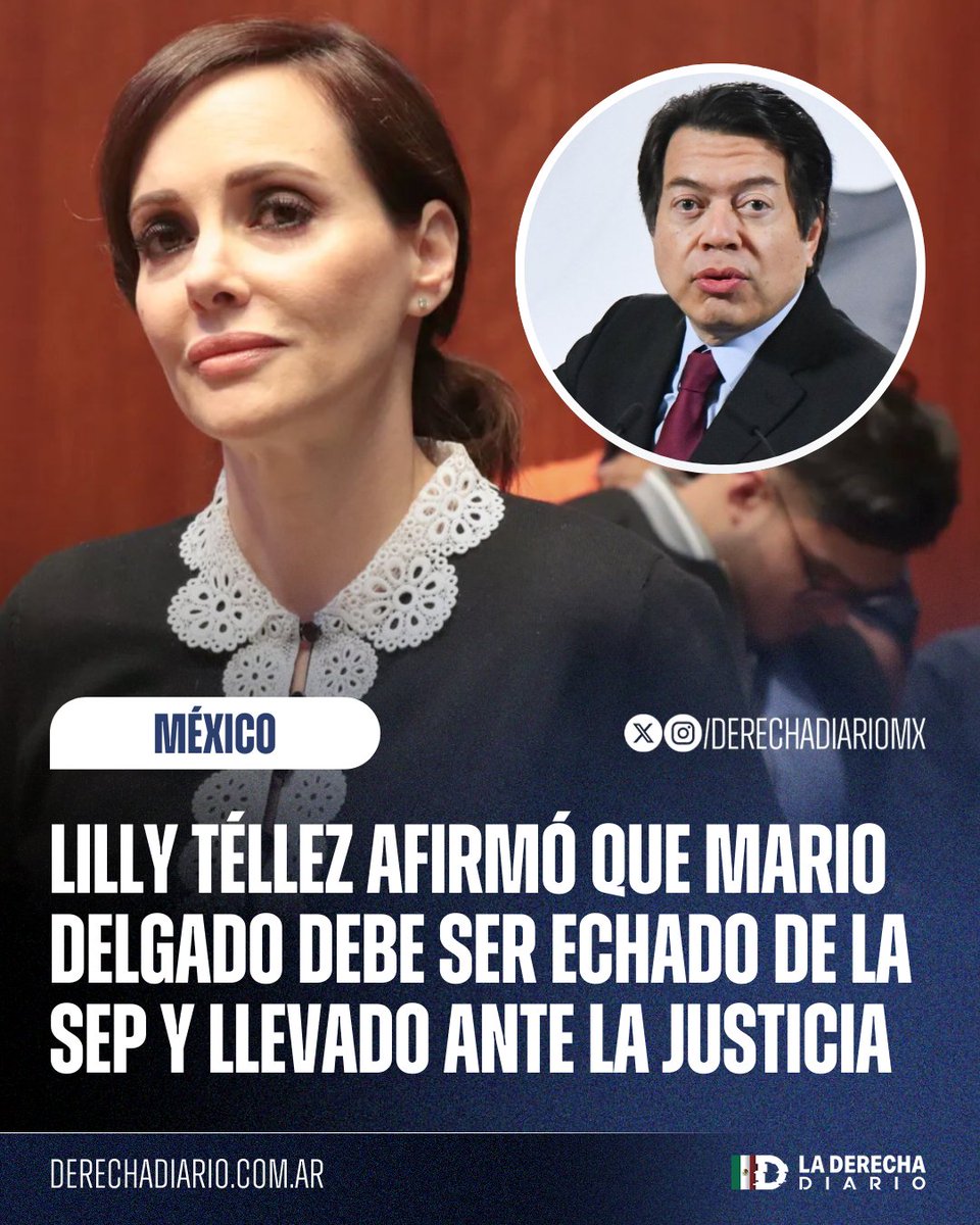 🇲🇽 | QUE LO ECHEN: La Senadora <a href="/LillyTellez/">Lilly Téllez</a> afirmó que el huachicolero Mario Delgado debe ser echado de la SEP y llevado ante la justicia por sus vínculos con el contrabando de combustible.