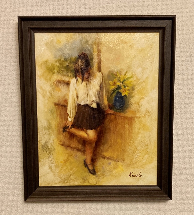 アンティークっぽい絵が好きなので額縁もそんな雰囲気をチョイスします