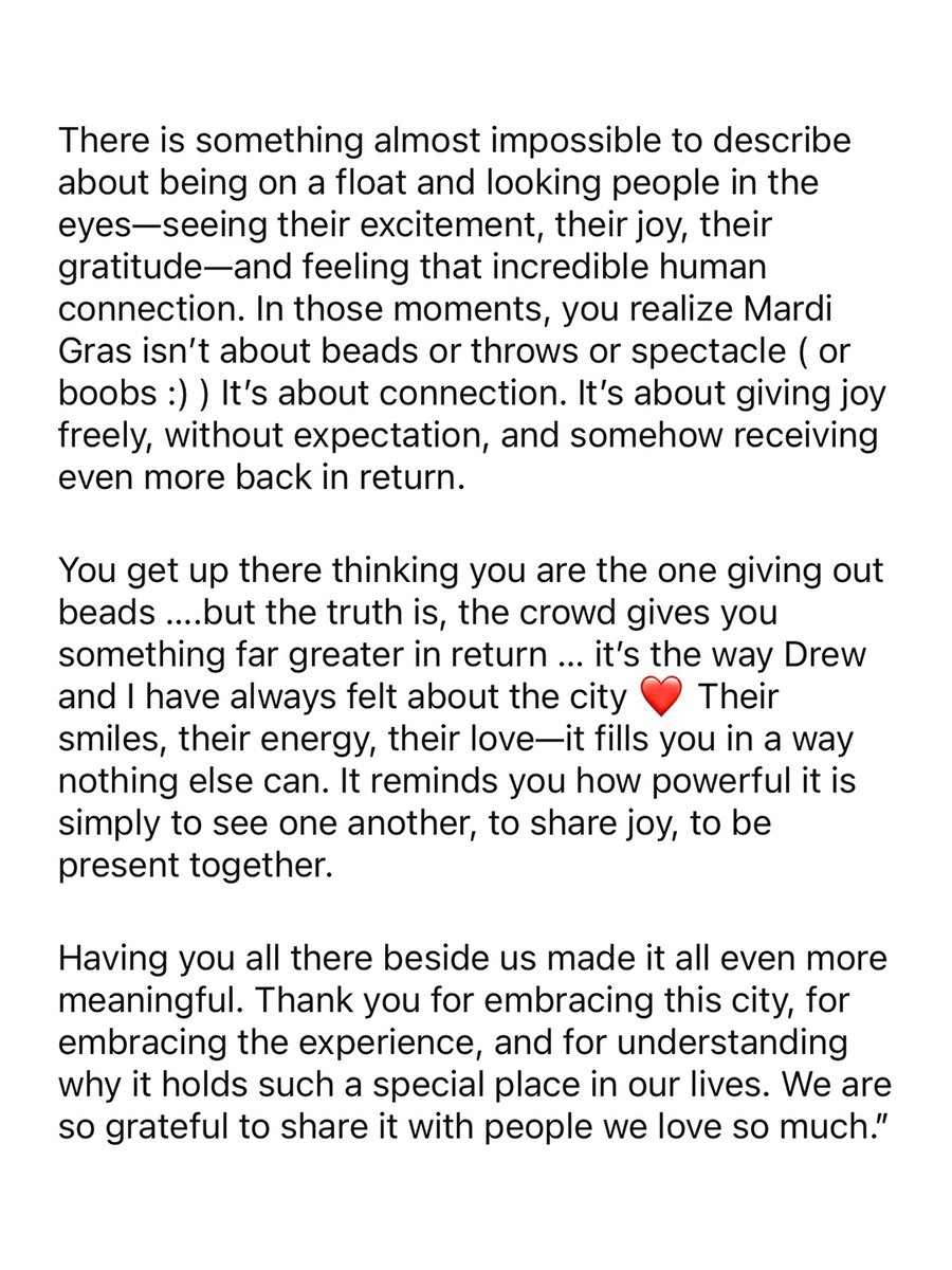 From Drew and Brittany Brees ❤️