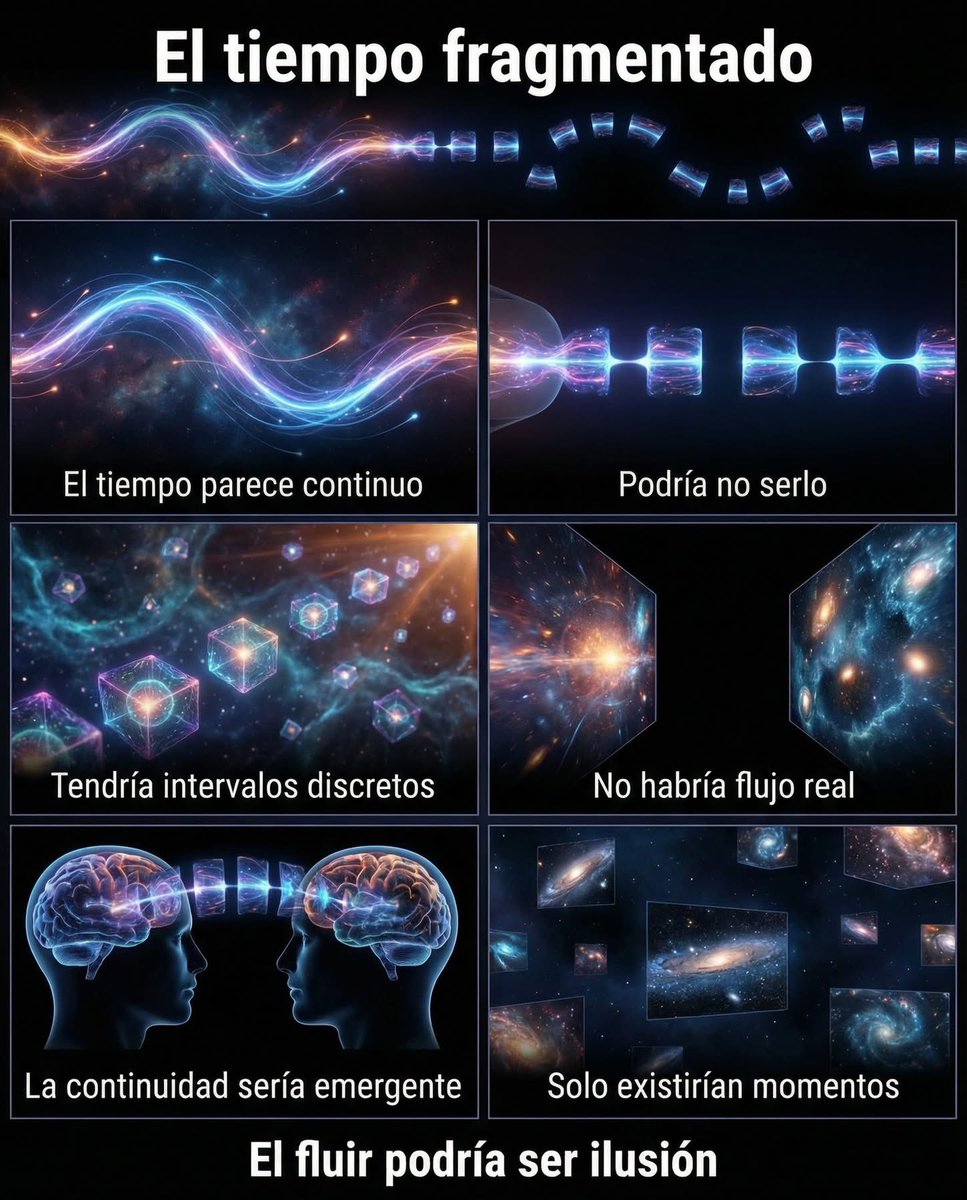 ¿Y SI EL TIEMPO NO FLUYE?

En nuestra experiencia, el tiempo parece continuo.
Fluye sin interrupciones.

Pero algunas teorías de gravedad cuántica sugieren que podría existir una unidad mínima de tiempo, análoga a la longitud de Planck.

Si el tiempo es discreto, entonces no